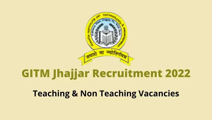  Ganga Institute Jhajjar Vacancy 2022